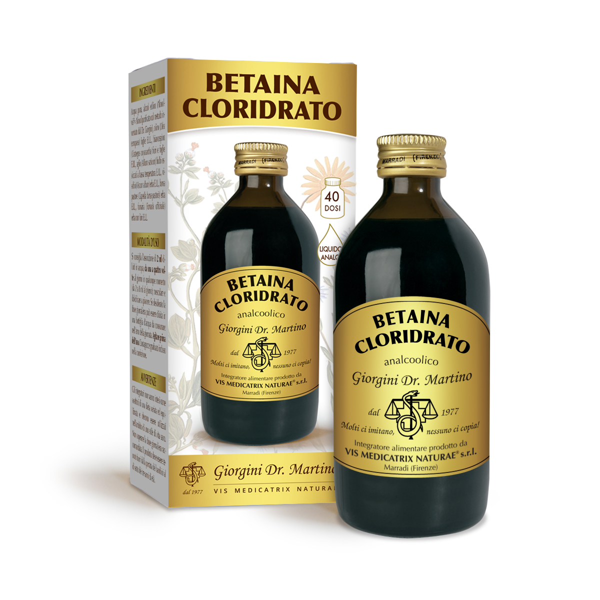 BETAINE HYDROCHLORIDE liquide sans alcool 200 ml main product photo
