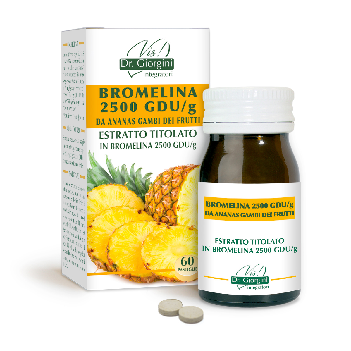 BROMELINA 2500 GDU/g DE TALLOS DE FRUTO DE PIÑA - EXT. TIT. Tabletas