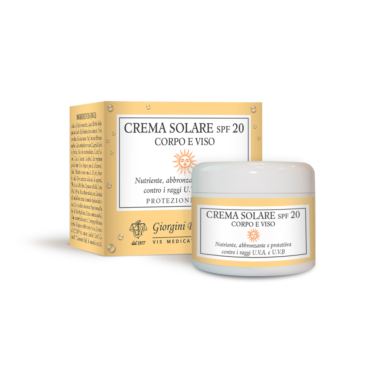 SUNSCREEN CREAM SPF 20 BODY AND FACE Cream main product photo
