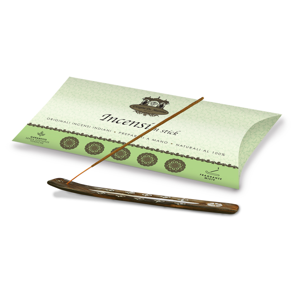 Box of 30 incense sticks with boat-shaped incense holder main product photo