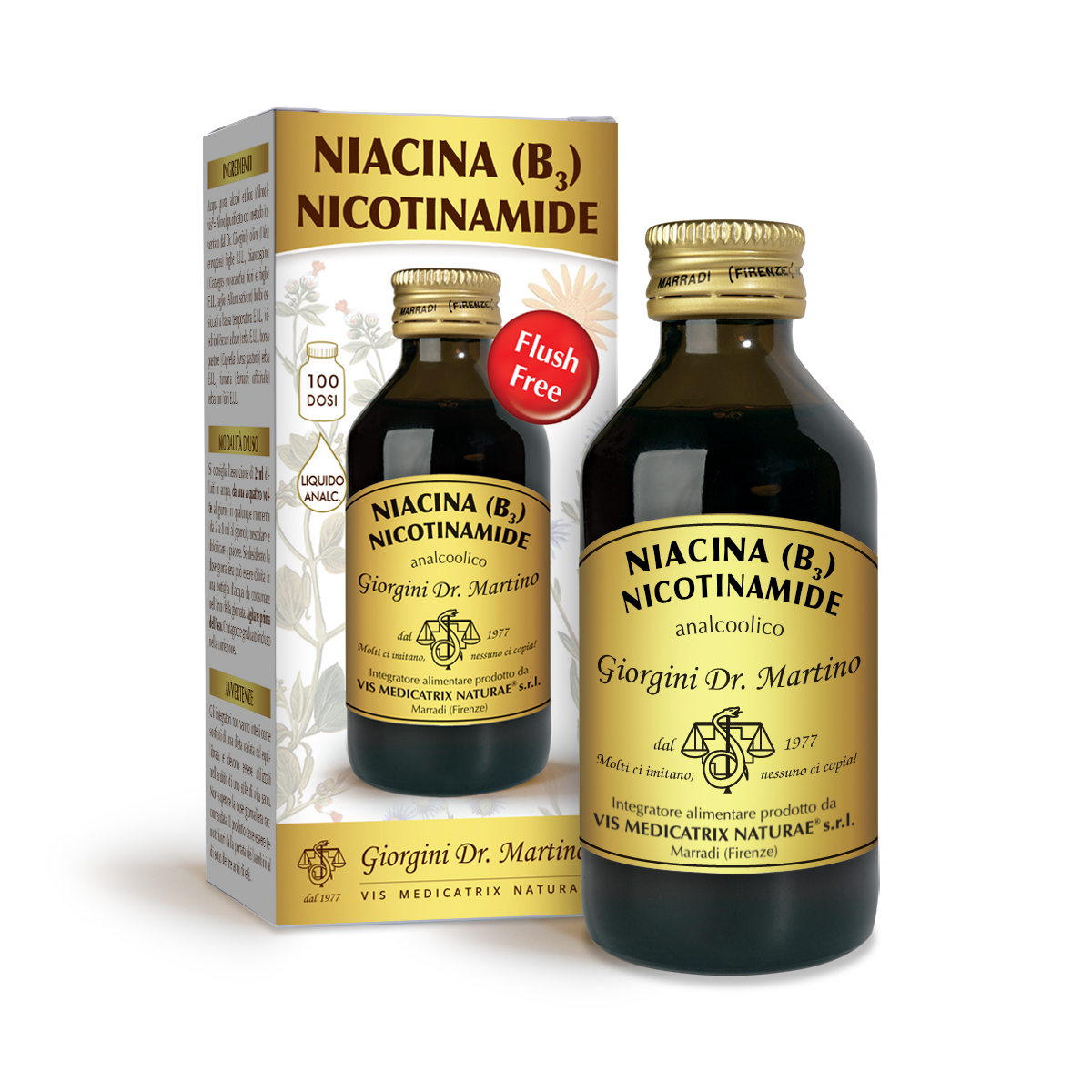 NIACINE (B3) NICOTINAMIDE liquide sans alcool 100 ml main product photo