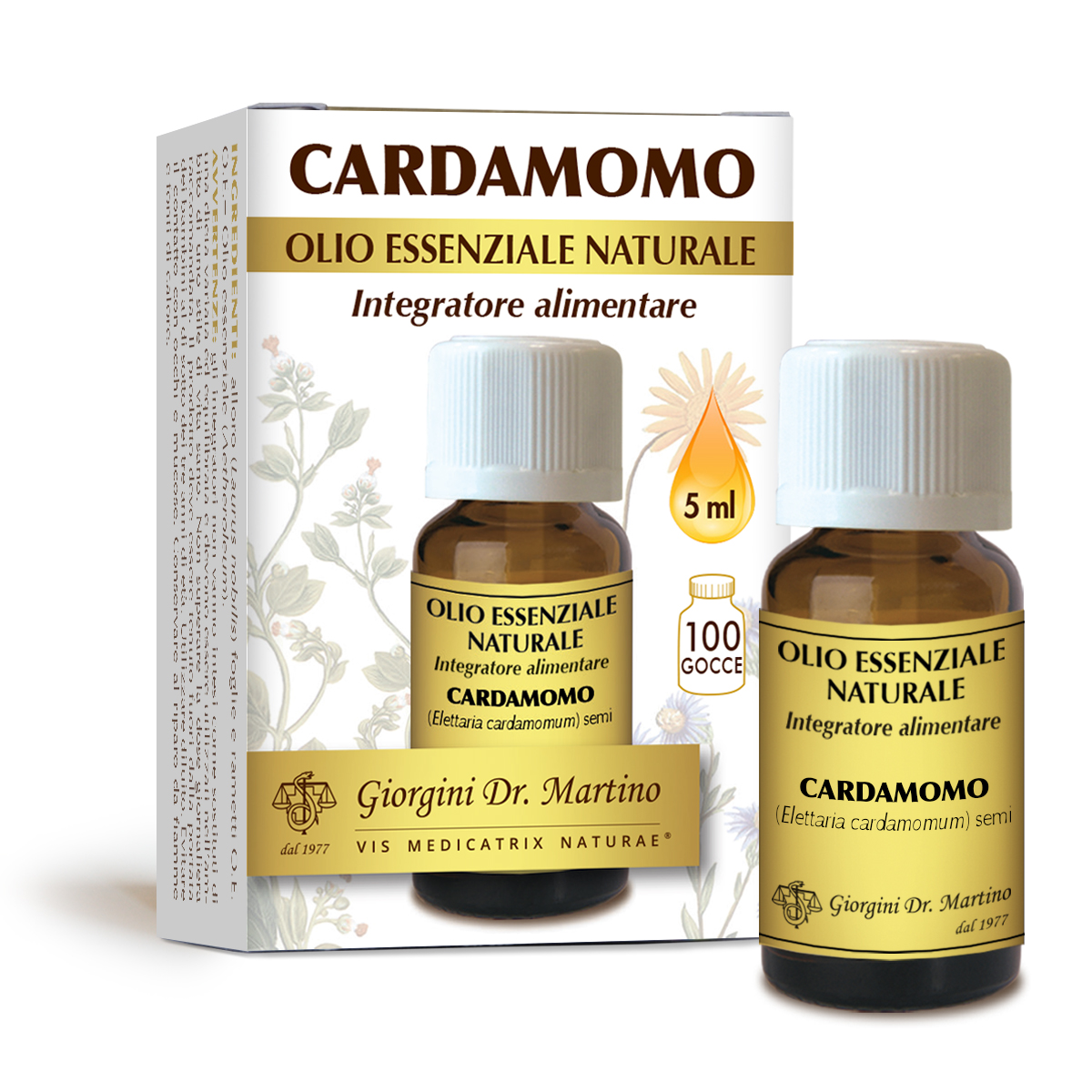 CARDAMOME - Huile essentielle naturelle de 5 ml
