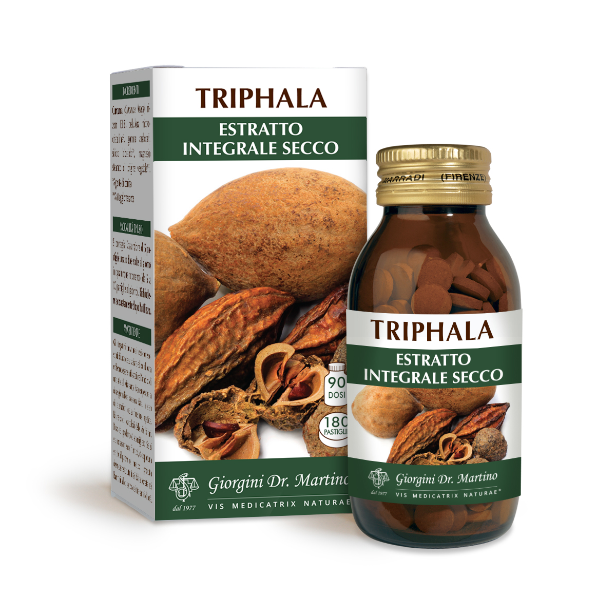 TRIPHALA Extrait Intégral Sec 90g - pastilles de 500mg main product photo