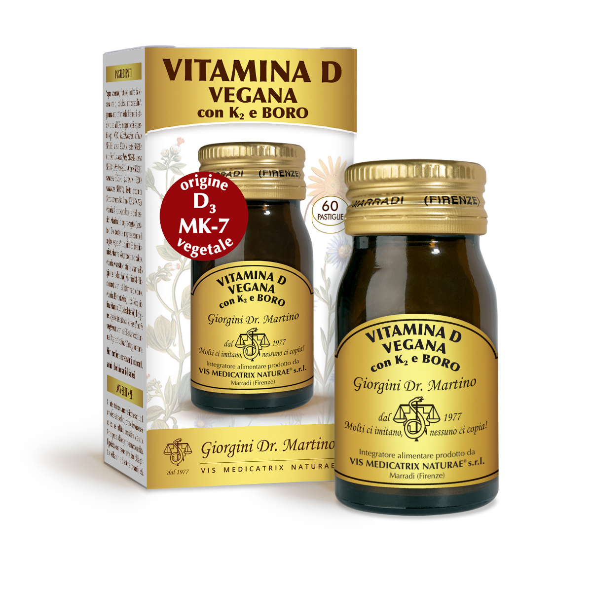 VEGAN VITAMIN D with K2 and BORON 30 g – 500 mg tablets main product photo
