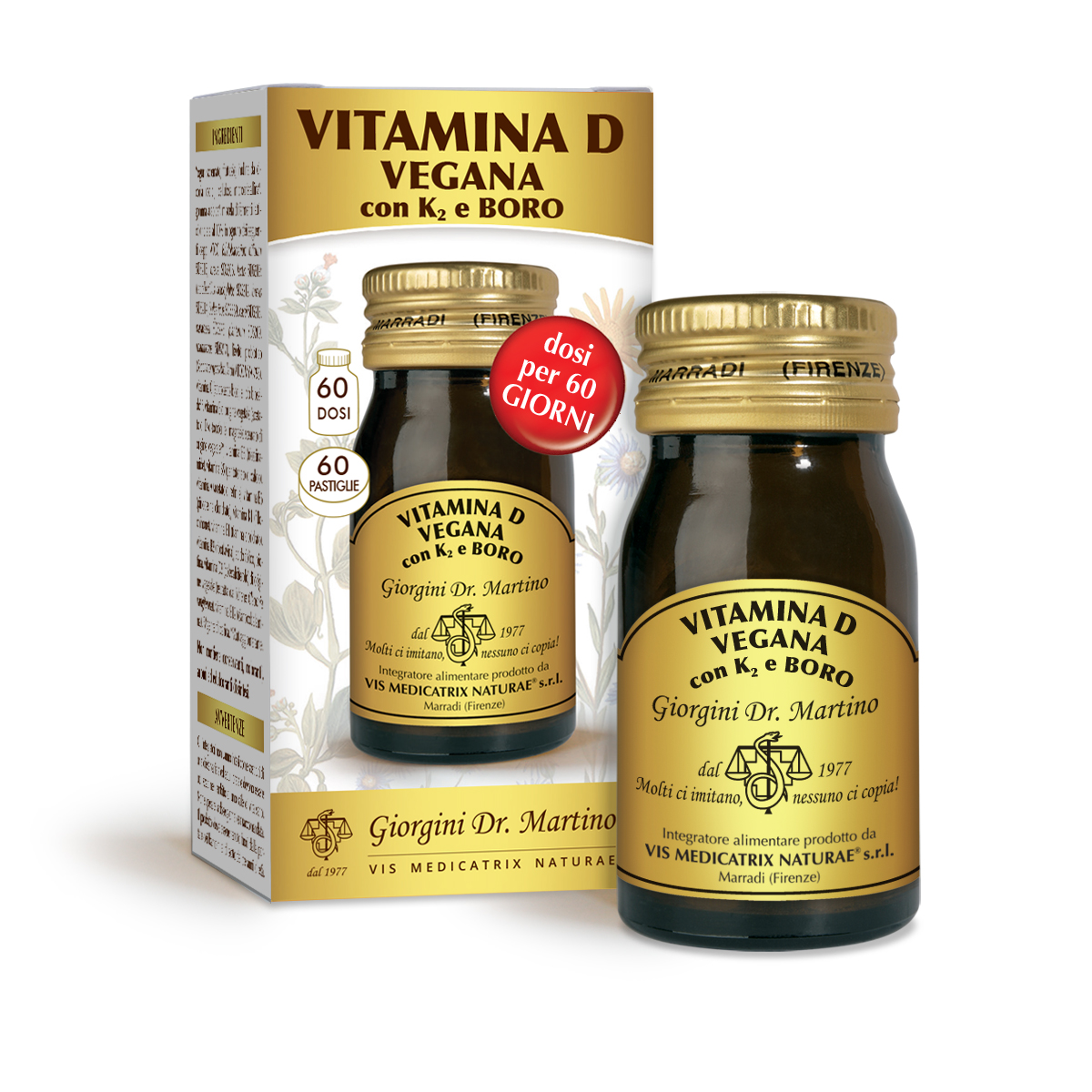 VEGAN VITAMIN D with K2 and BORON 30 g - 500 mg tablets 