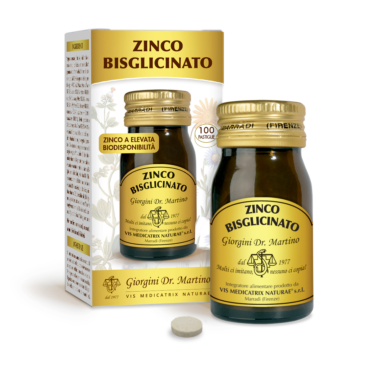 Zinc bisglycinate 30 g - 300 mg tablets